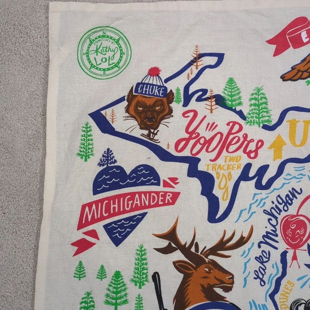 Primitives By Kathy LOL Michigan MI 28 X 28 Tea Towel Kitchen Wall Hanging‎